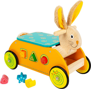 Wooden Rabbit Ride-on & Shape Sorter