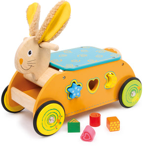 Wooden Rabbit Ride-on & Shape Sorter