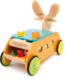 Wooden Rabbit Ride-on & Shape Sorter